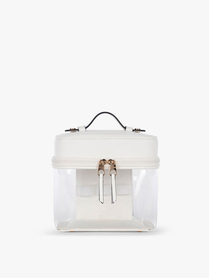 Clear Train Case with Top Compartment