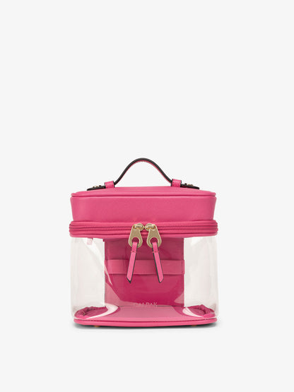 Clear Train Case with Top Compartment