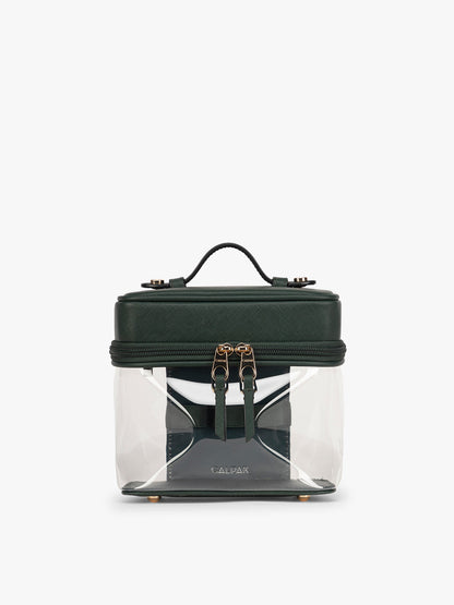 Clear Train Case with Top Compartment