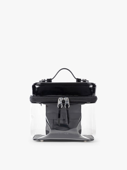 Clear Train Case with Top Compartment