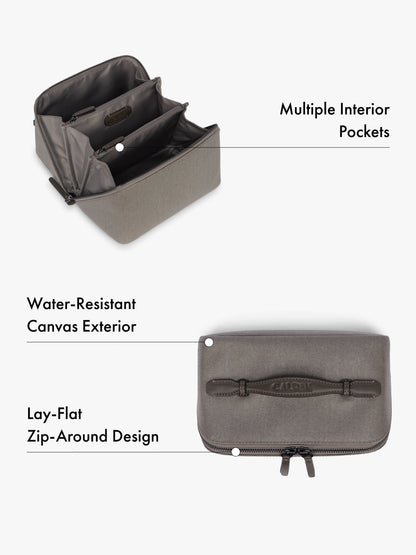 Colette Lay-Flat Canvas Toiletry Bag